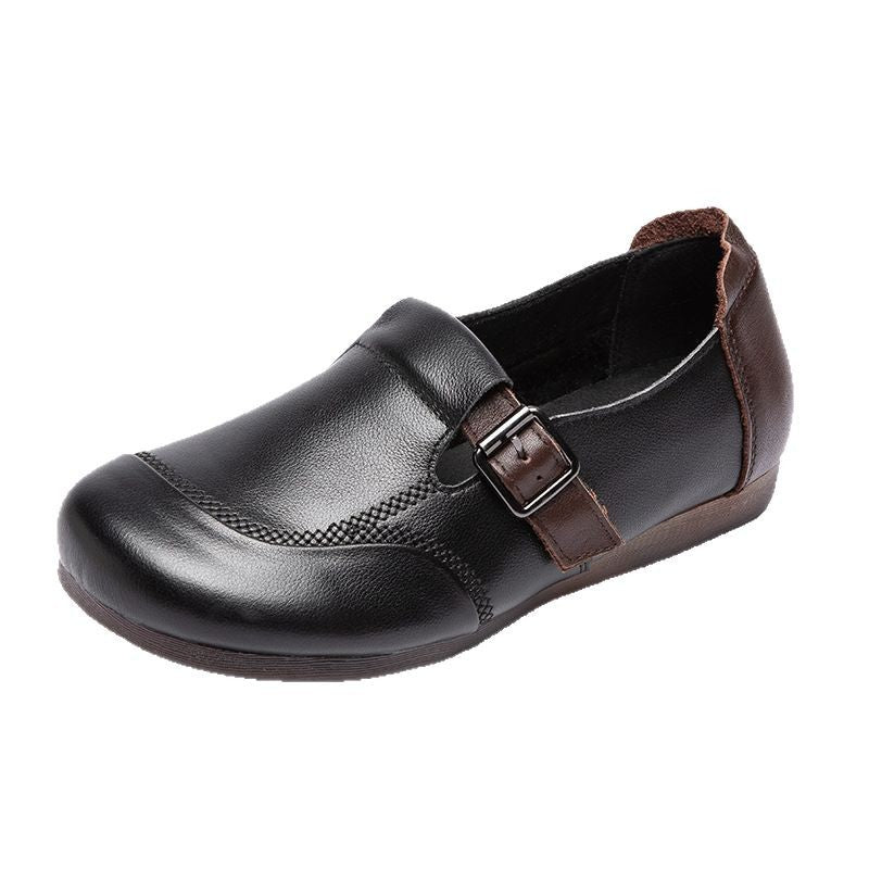 Mouth Flat Soft Bottom Surface Retro Women's Shoes