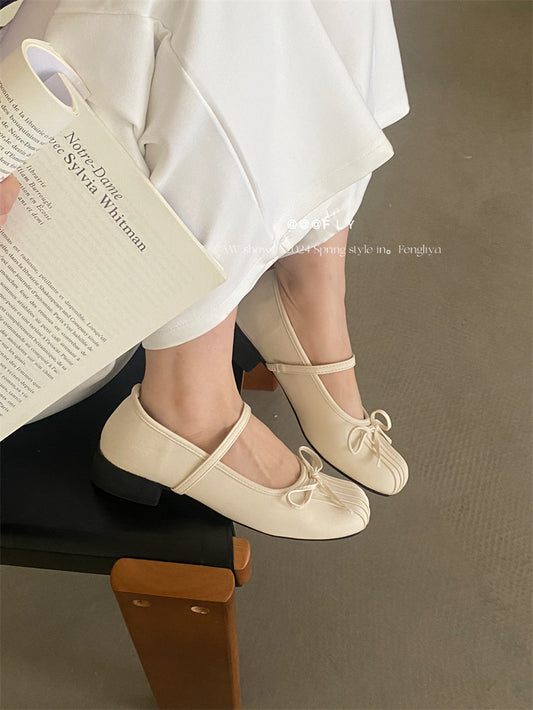 Women's Meet Wrinkled Mary Jane Gentle Sier Square Casual Shoes