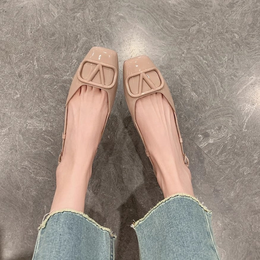 Women's Summer Fashion Spring Female Square Toe Comfortable High Outer Women's Shoes