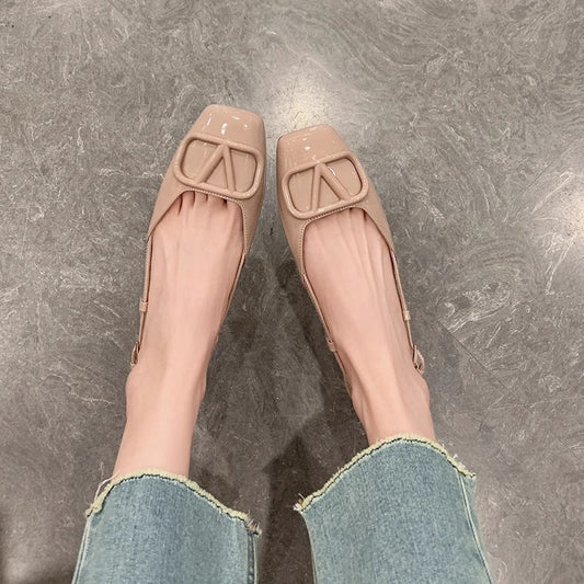 Women's Summer Fashion Spring Female Square Toe Comfortable High Outer Women's Shoes