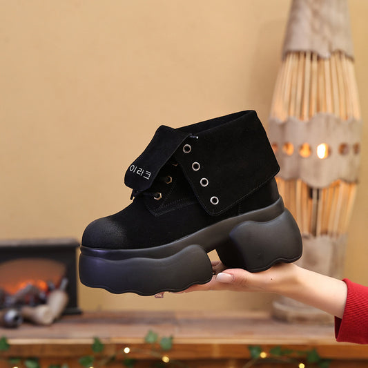 Women's Increasing Martin Autumn Genuine Retro Thick Casual Shoes