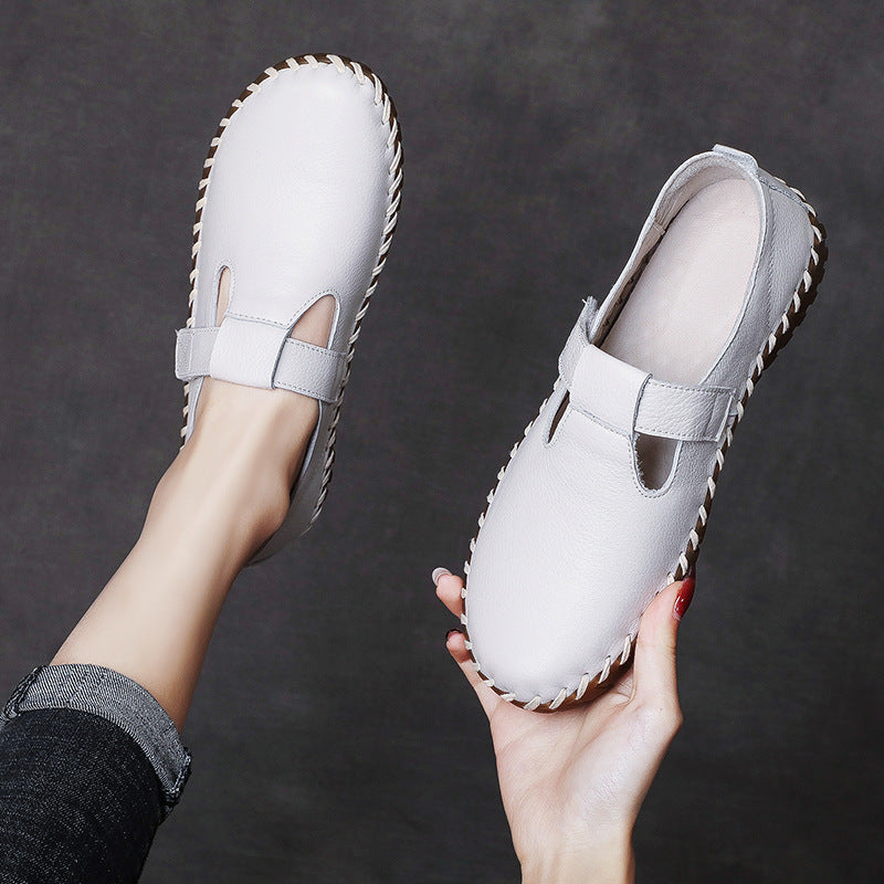 Women's Stick Genuine Comfort First Layer Cowhide Casual Shoes