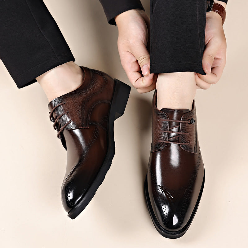 Men's Wear Soft Bottom Breathable Genuine England Style Leather Shoes