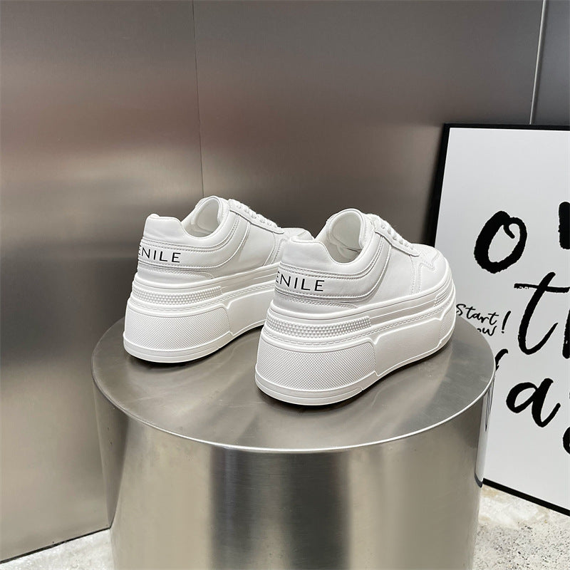 Women's Light Platform White Autumn Genuine Pure Casual Shoes