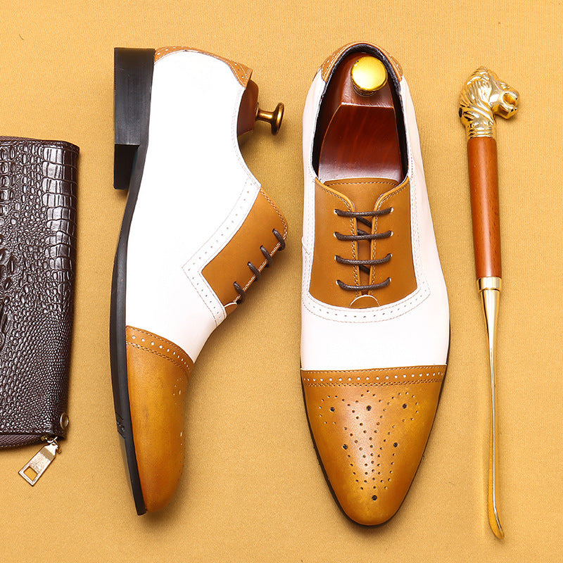 Men's Suit Business Formal Wear Genuine Studio Leather Shoes