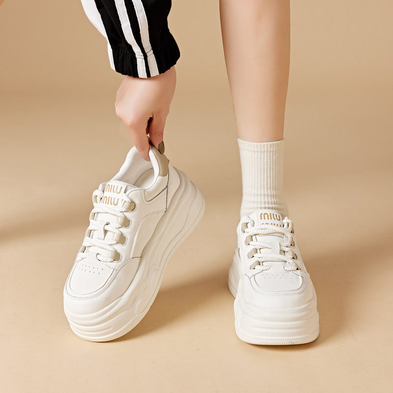 Women's Platform White Spring Authentic Elevator Wild Casual Shoes