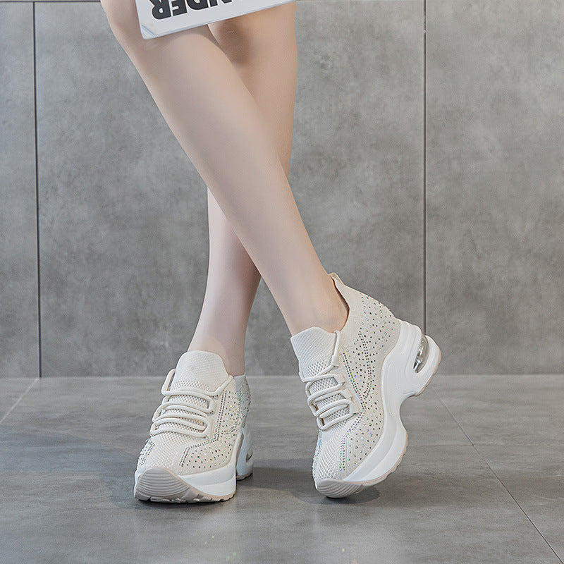 Women's Insole Summer Breathable Hollow Mesh Surface Lace Up Casual Shoes
