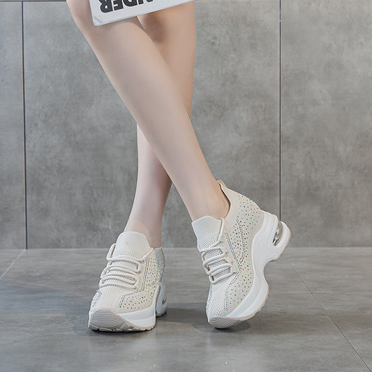 Women's Insole Summer Breathable Hollow Mesh Surface Lace Up Casual Shoes