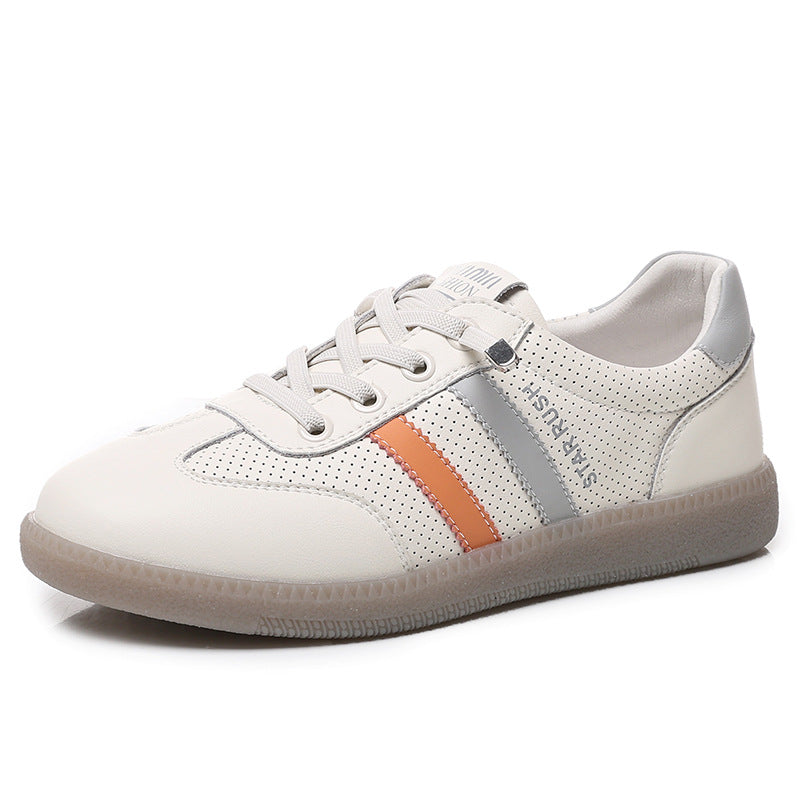Women's White Summer Hollow Flat Soft Bottom Casual Shoes