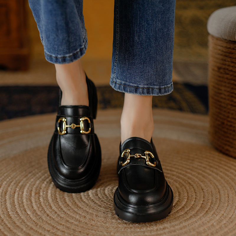 Soft Bottom Chunky Slip-on Round Toe Loafers