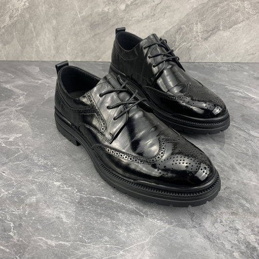 Men's First Layer Cowhide Formal Business Pumps Leather Shoes
