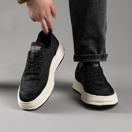 Men's Breathable Cloth Retro Platform Slip On Canvas Shoes
