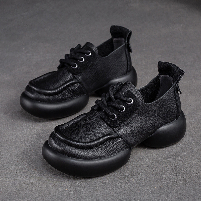 Women's Shu Autumn First Layer Cowhide Front Casual Shoes