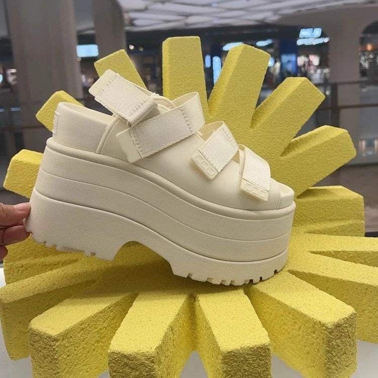 Platform Height Increasing Velcro High Fashion Sandals
