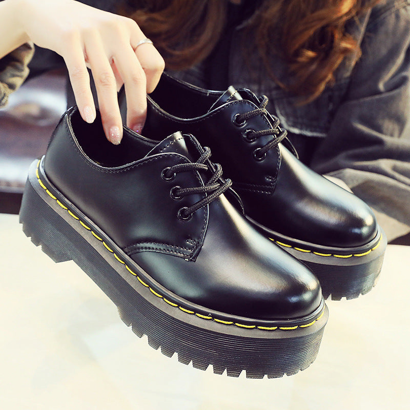 Women's Thick-soled Martin Low-cut Genuine British Round Head Boots