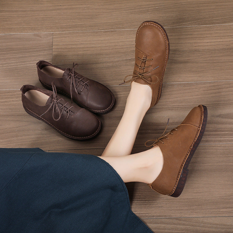 Women's & Men's Handmade Leisure Genuine Literary Mori Round Casual Shoes