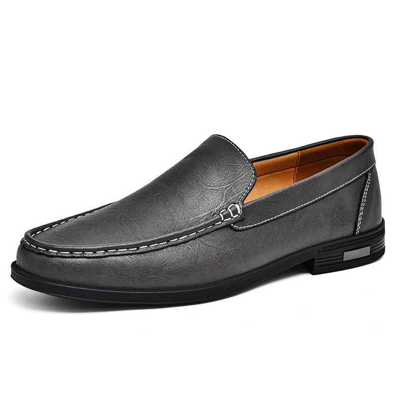 Men's Plus Size Cowhide British White Business Men's Casual Leather Shoes