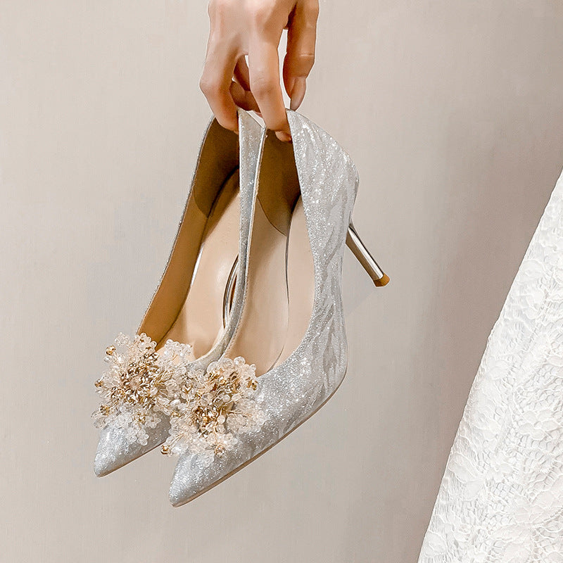 Women's Stiletto Sexy Banquet Sequins Fashion Pointed Women's Shoes