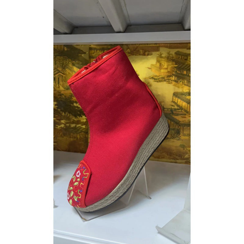 Women's Ethnic Style Fleece-lined Cotton Plain Ancient National Fashion Embroidery Women's Shoes