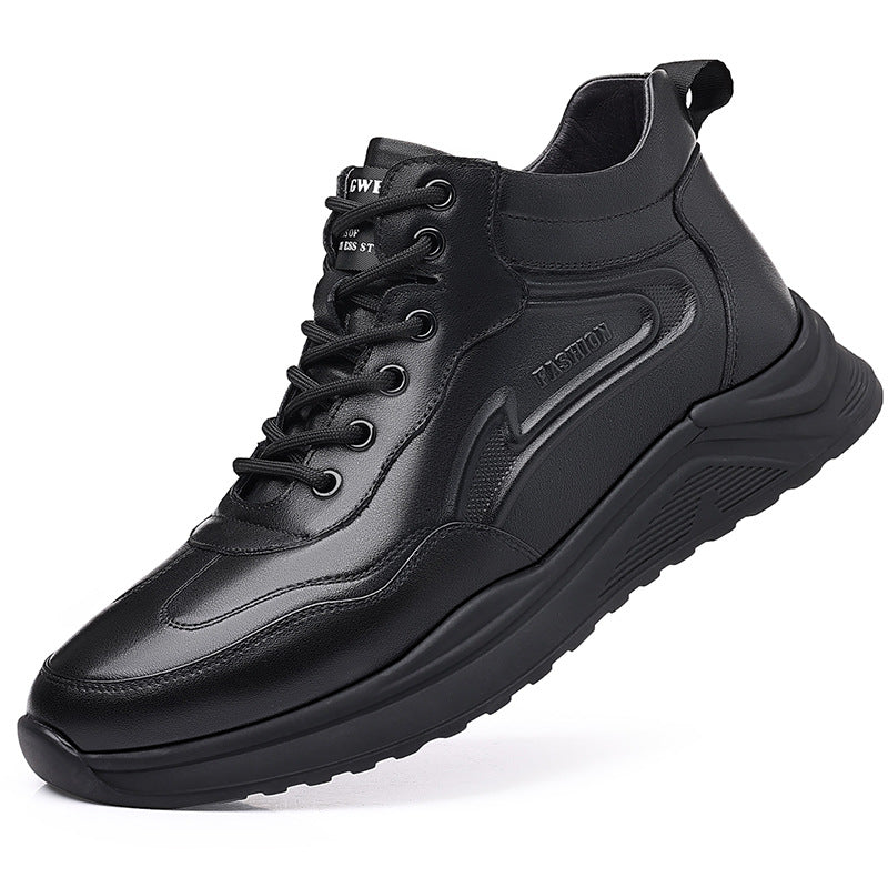 Men's Cotton Winter Genuine Fashion Fleece-lined Thick Men's Shoes