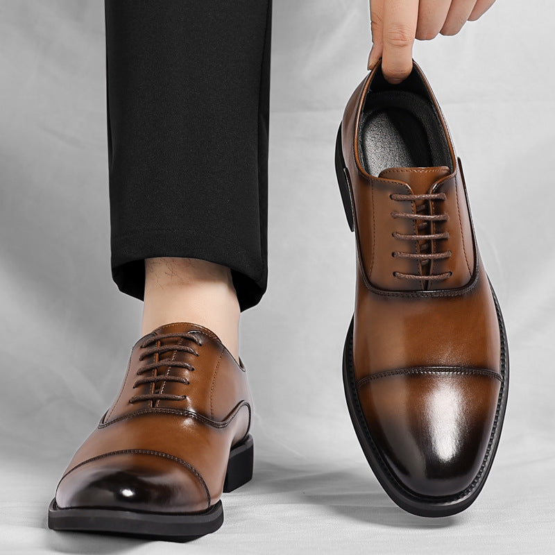 Men's Three Joint Suit Formal Wear Pointed Oxford Men's Business Leather Shoes