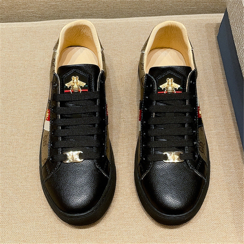 Men's Little Bee White Board High Version Sneakers
