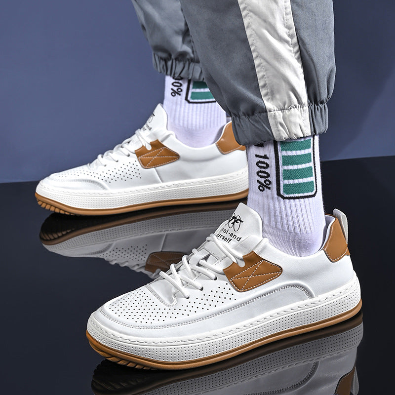 Men's Head Summer Hollow Breathable Clown Soft Bottom Square Men's Board Shoes