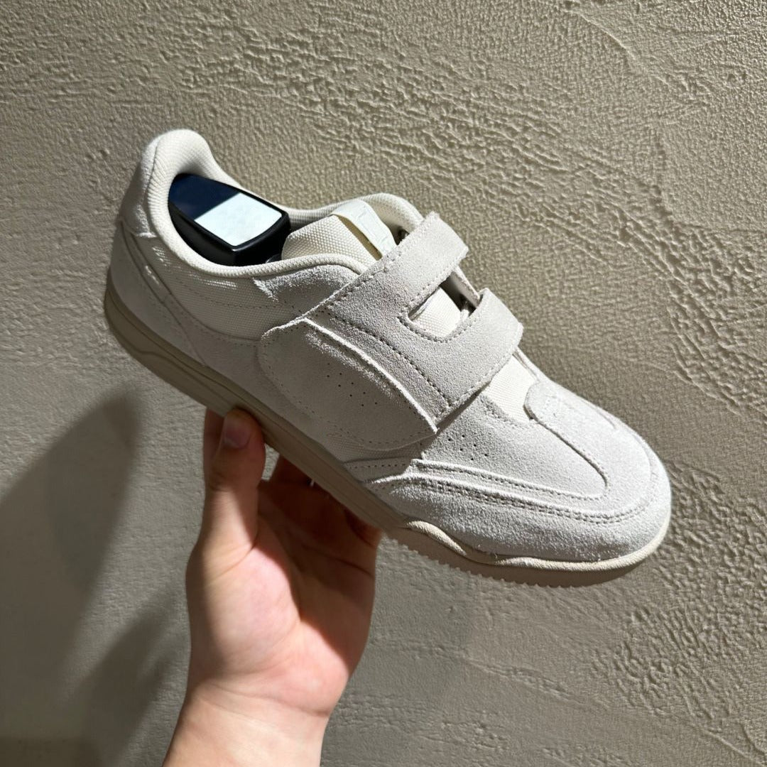 Women's Cowhide Version Niche Velcro Round Toe Sneakers
