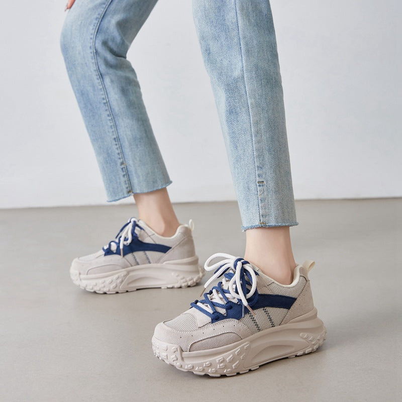 Women's Spring Thick-soled Small Elevator Wild Lightweight Casual Shoes