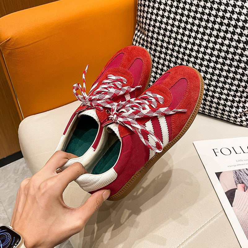 Retro Easy Matching Color Flat German Women's Sports Shoes