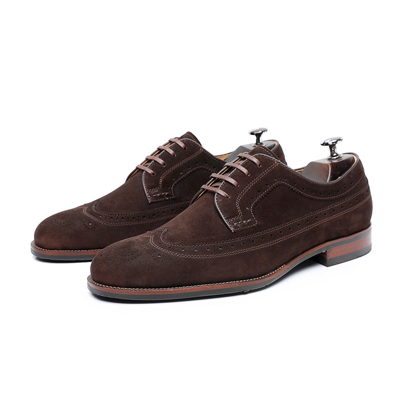 Men's British Formal Wear Reversible Flannel Rock Leather Shoes