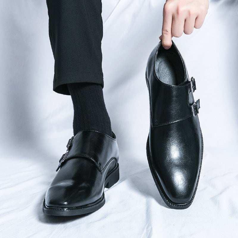 Men's Brogue Flower British Style Korean Wedding Hairstylist Men's Casual Leather Shoes