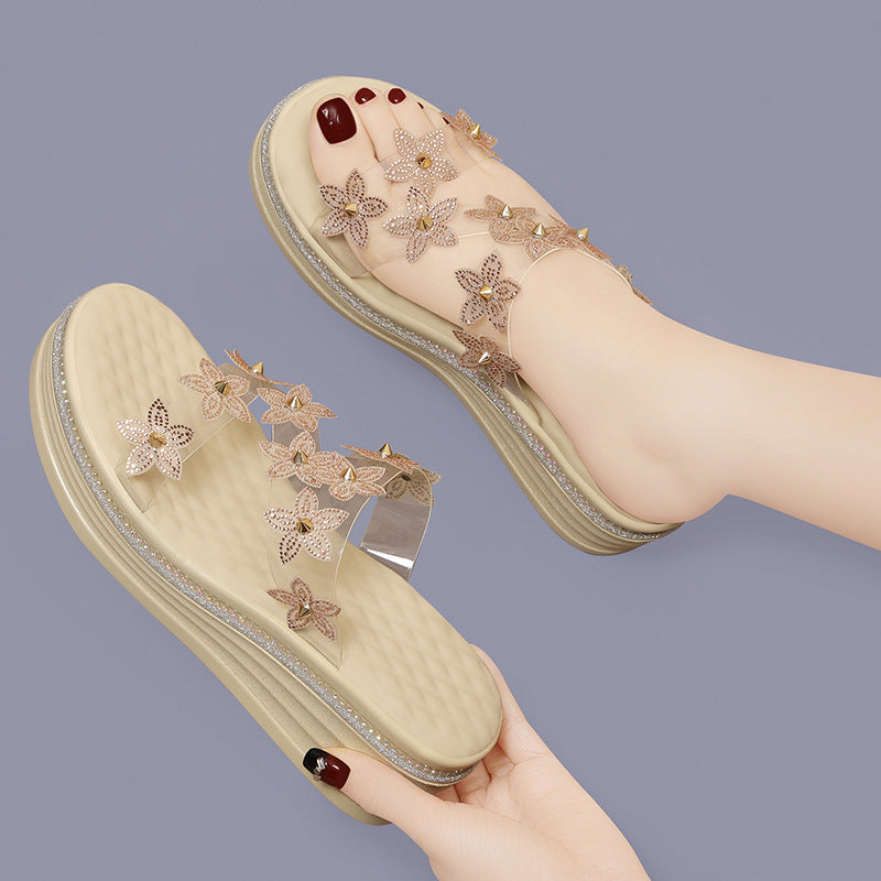 Women's Summer Fashion Soft Bottom High Platform Slippers