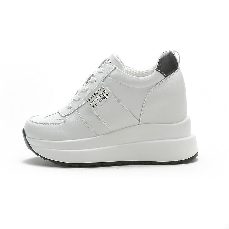 Women's Trendy Sunday Autumn Invisible Elevated Thick Sole Height Increasing White Men's Shoes