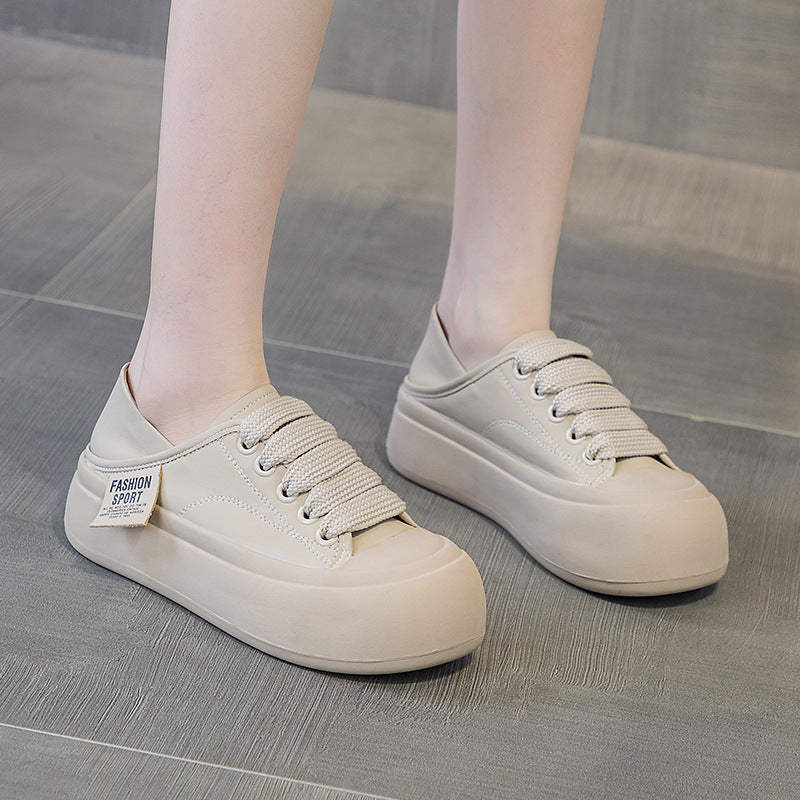 Women's Bread Summer Sports Versatile Board Round White Women's Casual Shoes