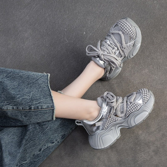 Women's Thick Bottom Dad Spring Breathable Comfortable Sneakers