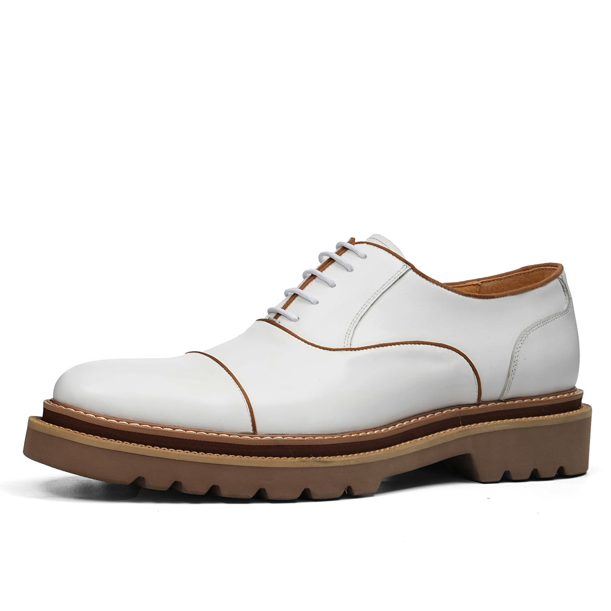 Men's Oxford British Color Block Platform Bridegroom Leather Shoes