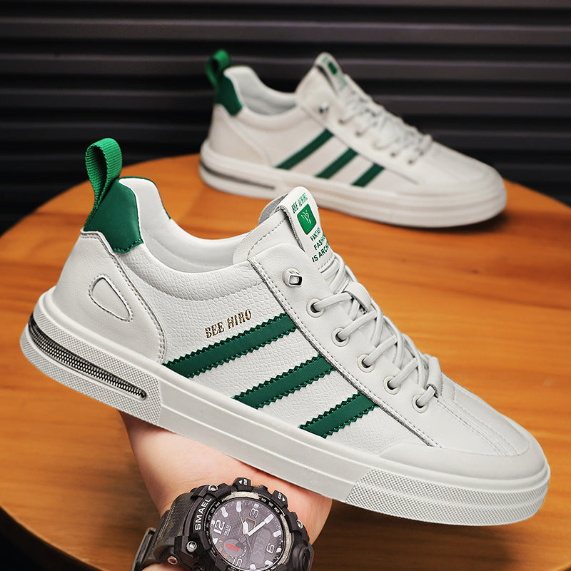 Men's Korean Style Trendy White Green Fashion Sneakers
