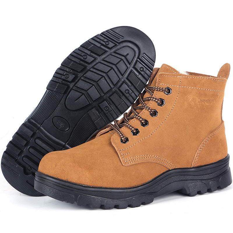Toe Construction Site Fur Old-fashioned Big Men's Shoes