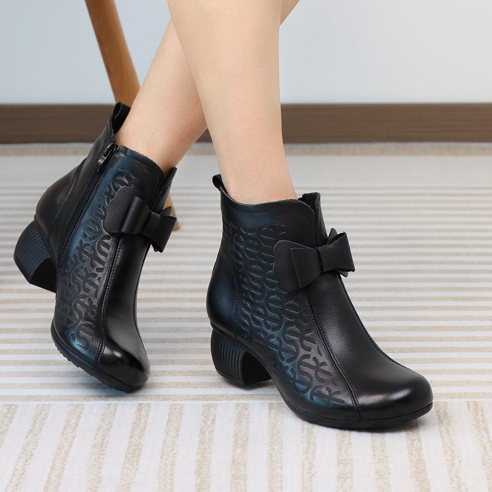 Women's Retro Medium Chunky Soft Bottom Surface Women's Casual Shoes