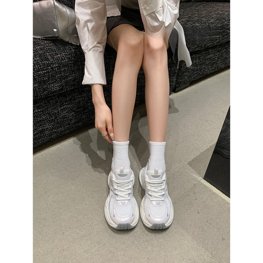 Women's Riding Popcorn Platform Dad Spring Mesh Sneakers