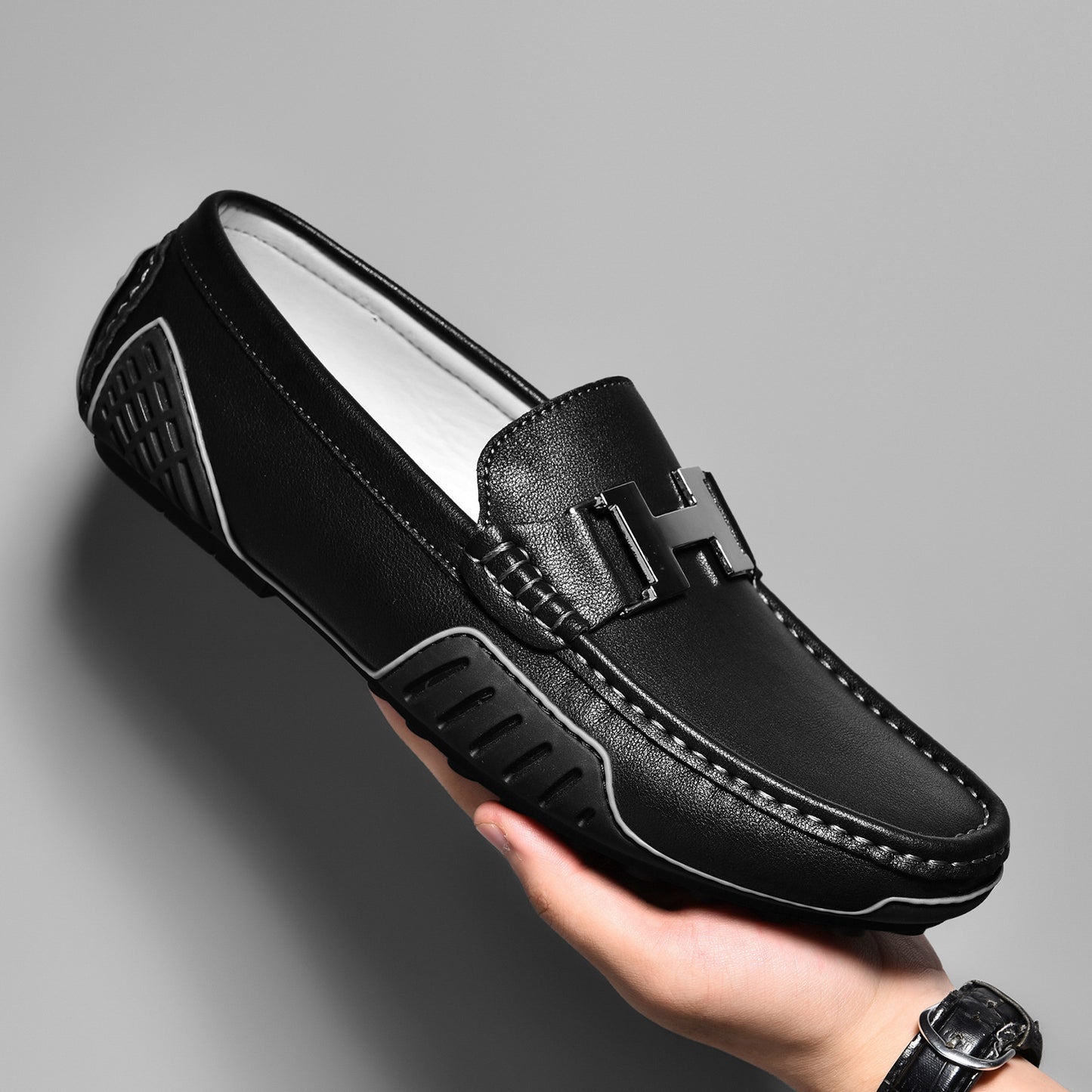 Men's Streaming Genuine Doug Breathable British One Pedal Driving Casual Shoes