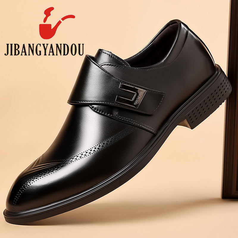 Pure Cattlehide Inside Real Insole Cowhide Male Soft Bottom Business Leather Shoes