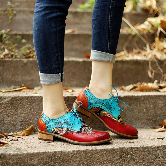 Export College Style Retro Ethnic Brogue Women's Shoes