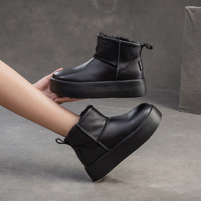 Shu Dong Fleece-lined Warm Leisure Platform Cotton Fashion Boots