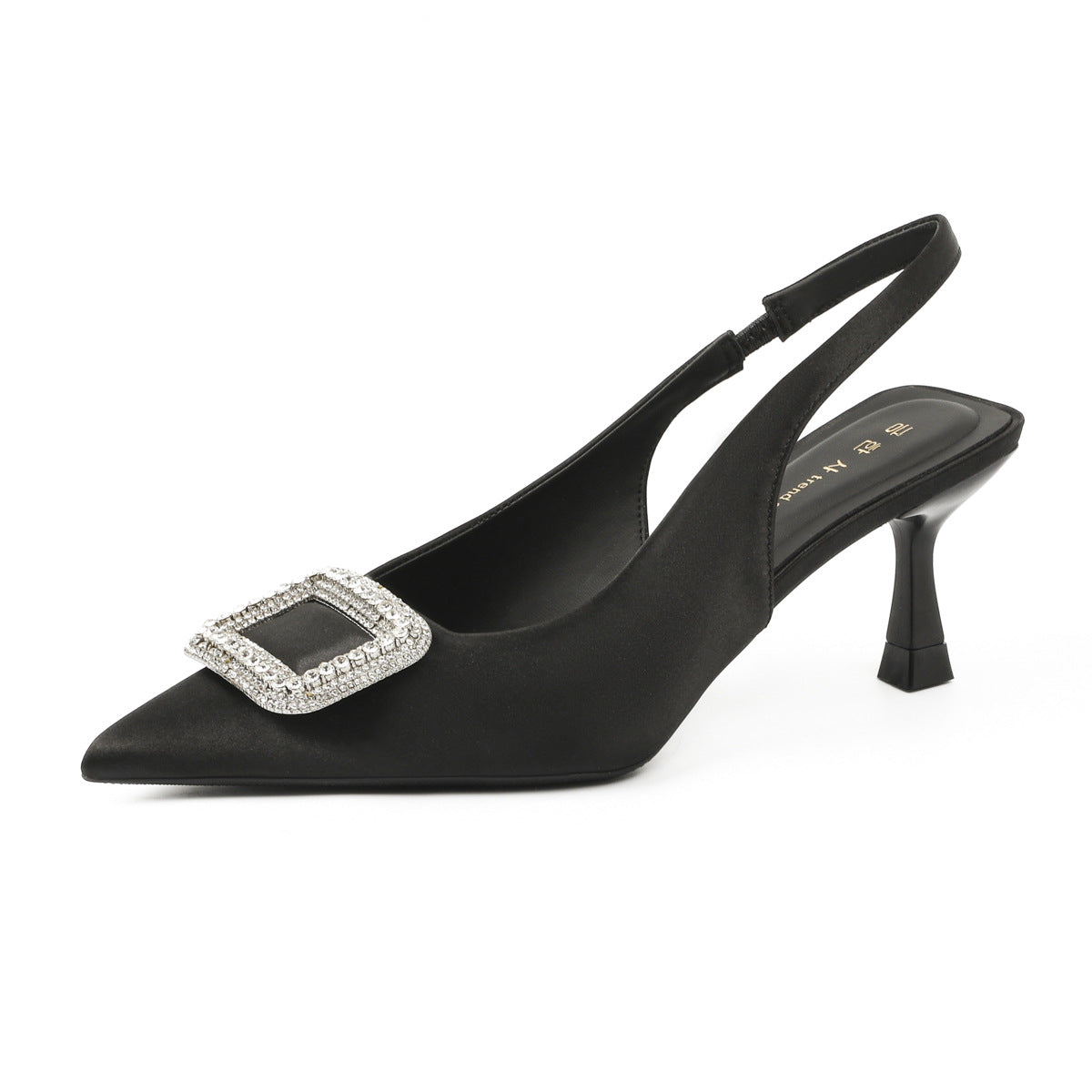 Women's Elastic Band Hollow Pointed Toe Pumps White Soft Bottom Heels