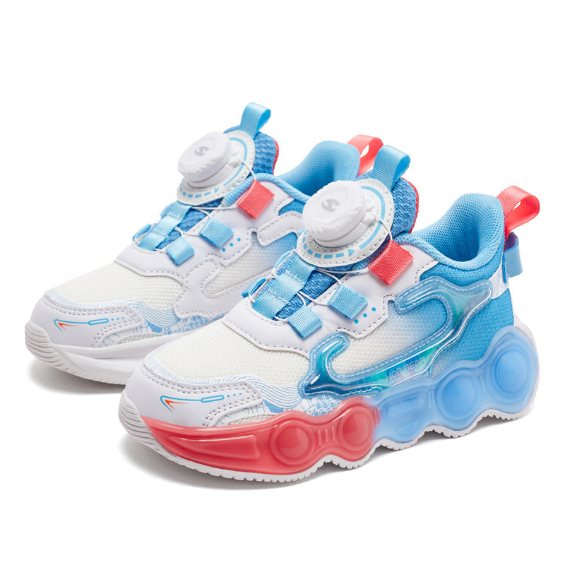 Children's Boys Autumn Rotating Button Contrast Color Kid's Sneakers