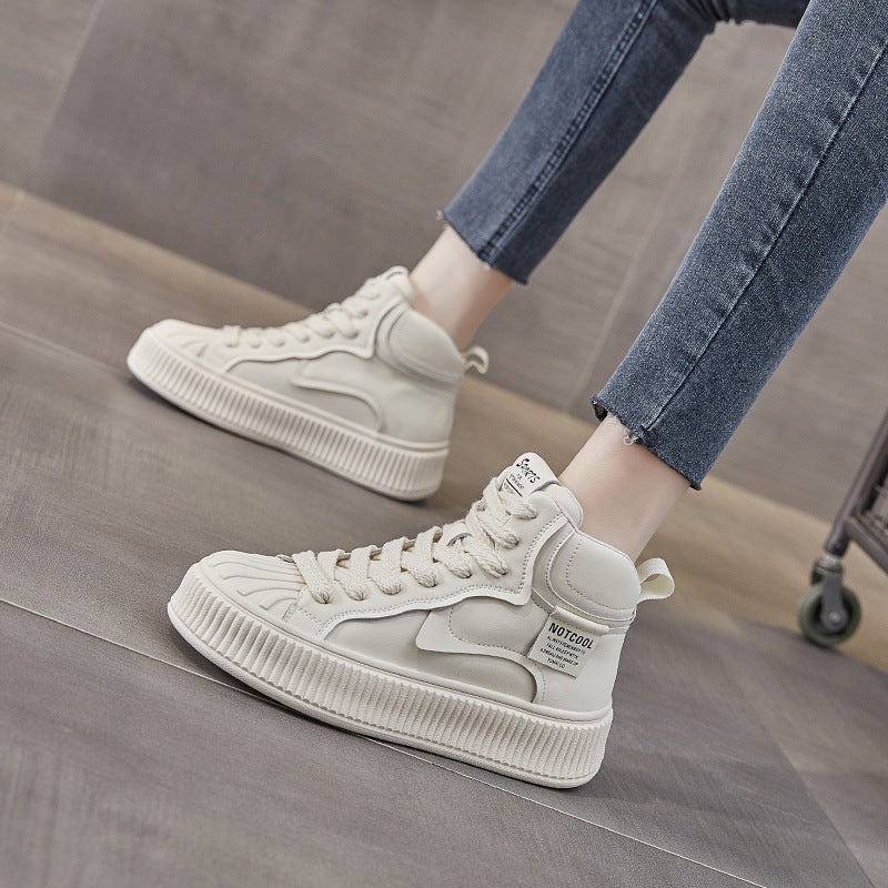 Women's Top White Korean Style Thick Bottom Women's Sports Shoes