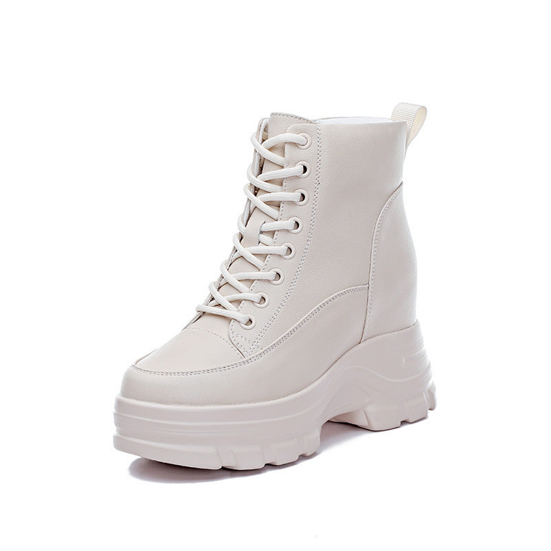 Women's Height Increasing Insole Thick-soled British Style Martin Women's Casual Shoes