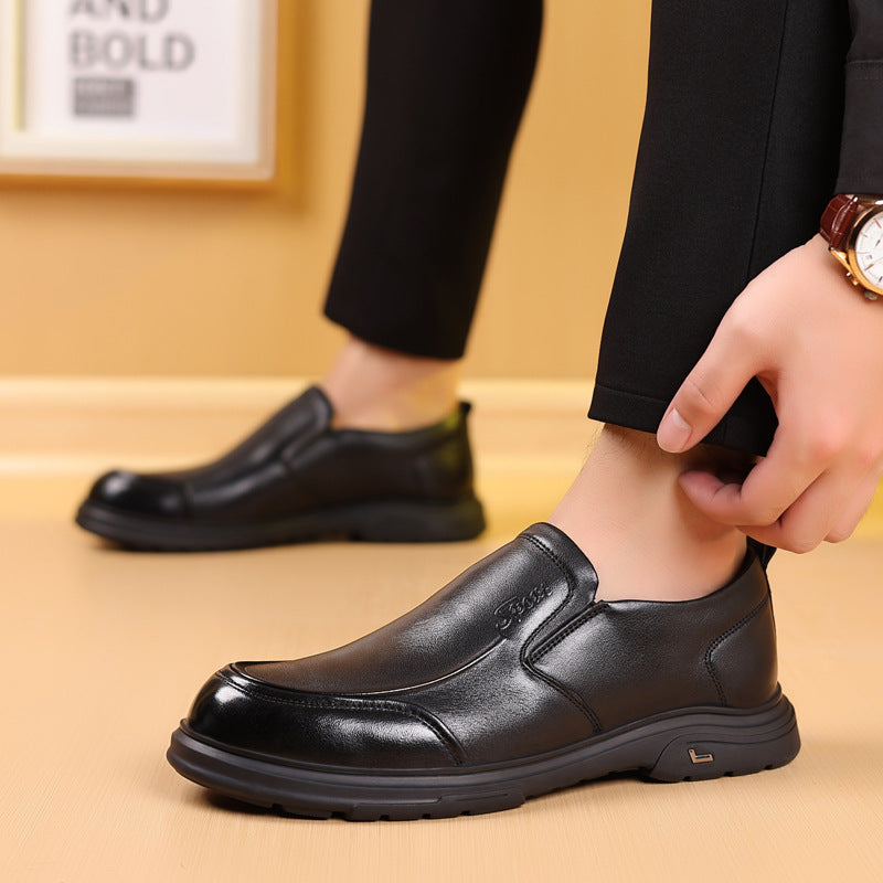 Men's Spring Genuine Soft Bottom Business Leather Shoes